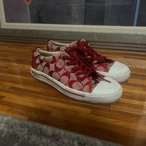 Red Coach Signature Sneakers